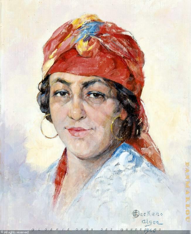 EMILE DECKERS (89).jpg - Portrait d'une femme algrienne - Deckers - Alger - 1966